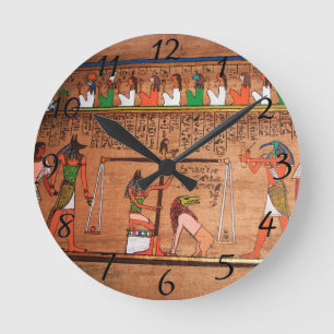 Egyptische wandklok in Hieroglyphs