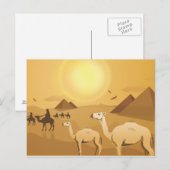 Egyptische woestijnkamelen briefkaart (Voorkant / Achterkant)