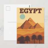 Egyptische woestijnpiramides briefkaart (Voorkant / Achterkant)