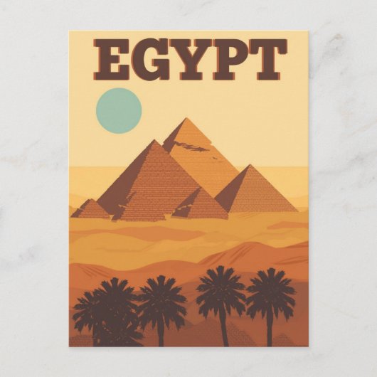 Egyptische woestijnpiramides briefkaart (Voorkant)
