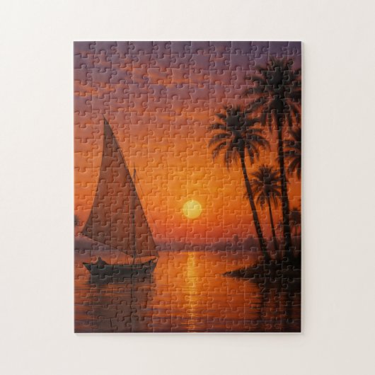 Egyptische Zonsondergang Puzzel – Nile River Uitzi (Verticaal)