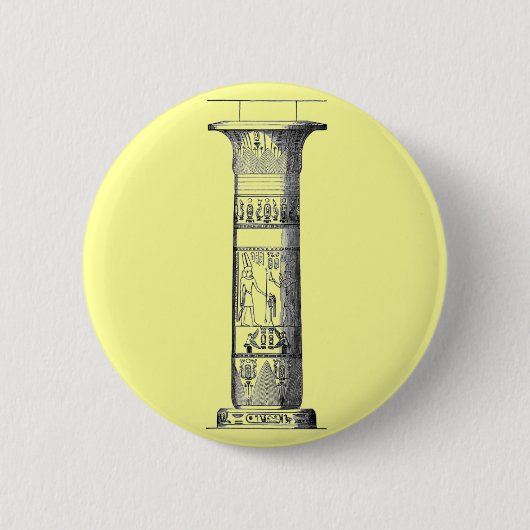 Egyptische Zuil Ronde Button 5,7 Cm (Voorkant)