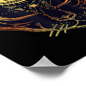 Egyptische Zwarte Kat Halloween Boho - Gotische He Poster (Hoek)