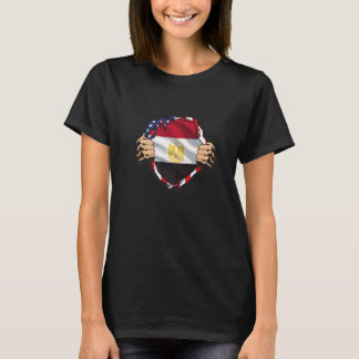 Egyptologie Amerikaanse en Egyptische vlaggen T-shirt