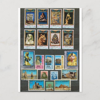 Egyptology on stamps briefkaart