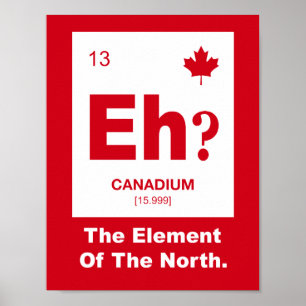 Eh? Canadees element van Canada Poster