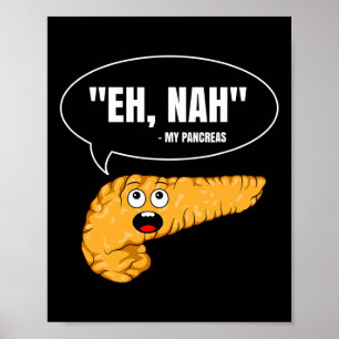 Eh Nah Mijn Pancreas Diabetes Fun Diabetische Pati Poster
