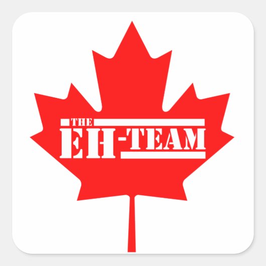 Eh Team Canada Maple Leaf Vierkante Sticker (Voorkant)
