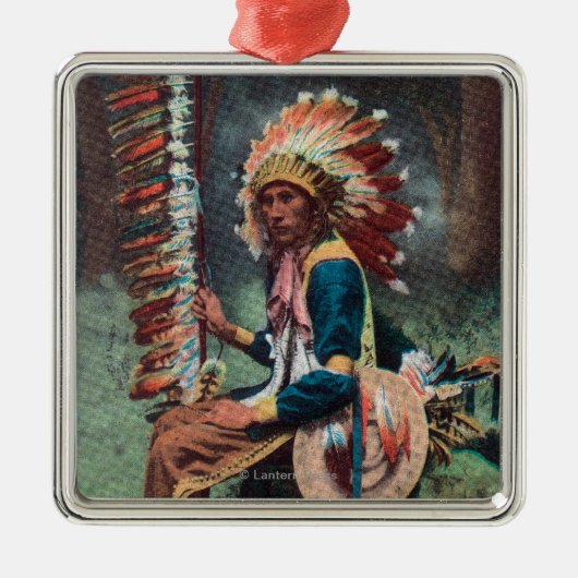 Ehankekle Chief Portrait Metalen Ornament (Voorkant)