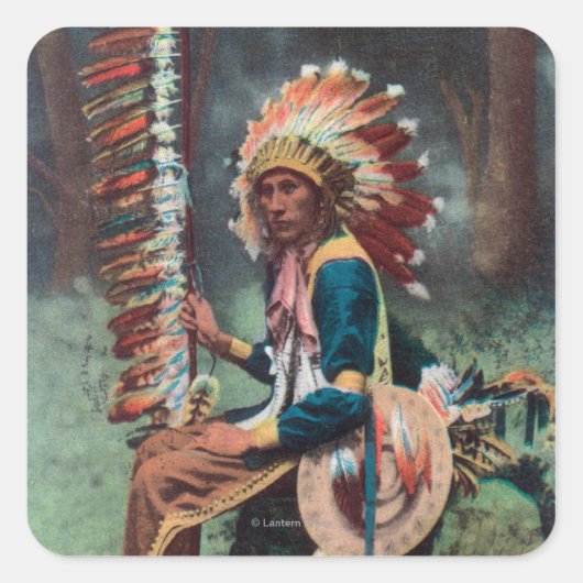 Ehankekle Chief Portrait Vierkante Sticker (Voorkant)