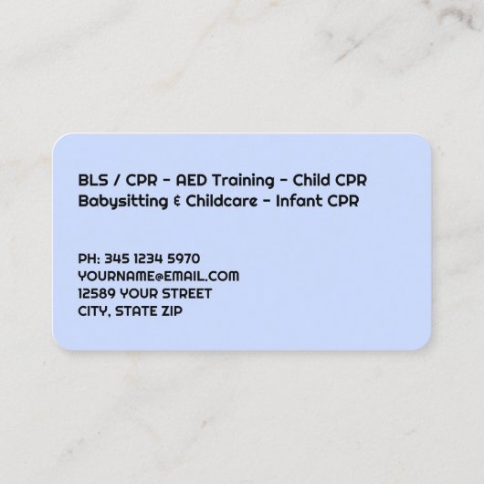 EHBO-trainer Visitekaartje (Achterkant)