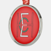 EHC Logo Upright Red Metalen Ornament (Links)