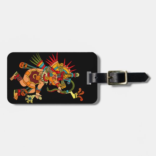 Ehecatl Aztec Art Bagagelabel (Voorkant horizontaal)