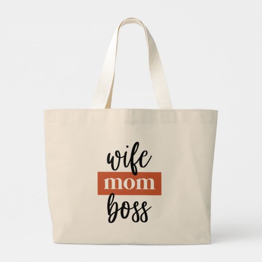 Ehefrau Mutter Chefin Grote Tote Bag (Achterkant)