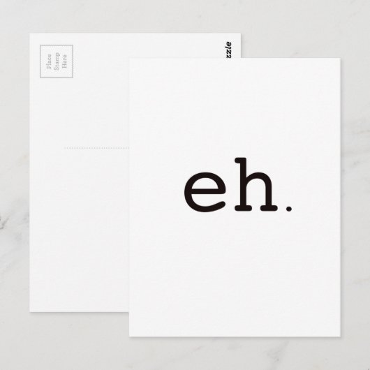 Ehh. Zwart Rood Briefkaart (Voorkant / Achterkant)