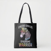 Ehlers Danlos Awareness Gift EDS Warrior Zebra Tote Bag (Voorkant)