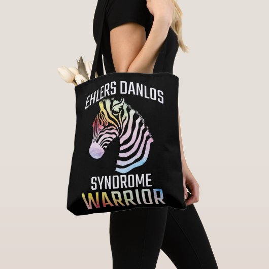 Ehlers Danlos Awareness Gift EDS Warrior Zebra Tote Bag (Dichtbij)