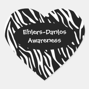 Ehlers-Danlos Bewustzijn Zebra Stripe Stickers