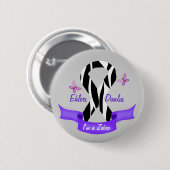 Ehlers-Danlos EDS Ik ben een Zebra Awareness Ribbo Ronde Button 5,7 Cm (Voorkant /achterkant)