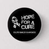 Ehlers-Danlos Hope Zebra Stripe Ribbon Button (Voorkant)