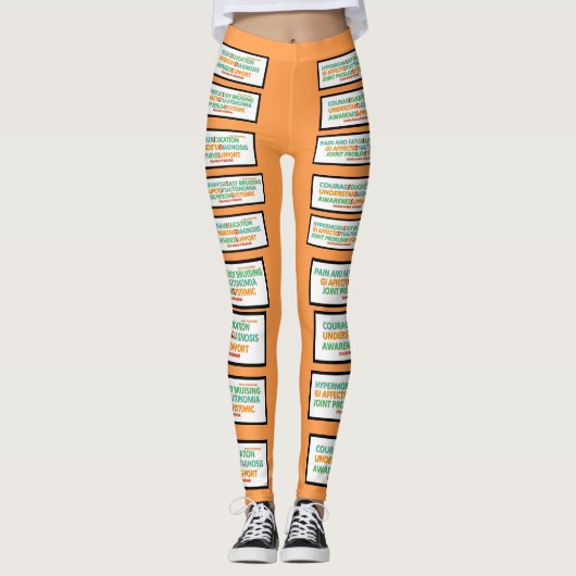 Ehlers Danlos symptoom en inspirerende woorden leg Leggings (Voorkant)