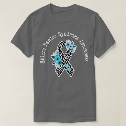 Ehlers Danlos Syndrome Awareness EDS Zibra Ribbon  T-shirt (Design voorkant)