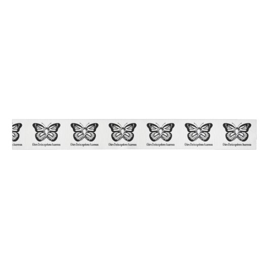 Ehlers-Danlos Syndrome Butterfly of Hope 3" Grosgrain Lint (Voorkant)