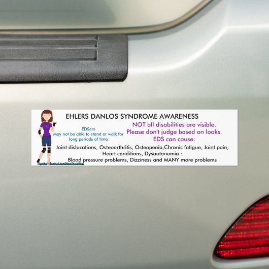 Ehlers Danlos Syndrome Gehandicapte Parking Bumpersticker (Op auto)