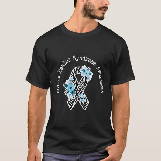 Ehlers Danlos-syndroom bewustzijn EDS Zibra-lint T-shirt (Voorkant)