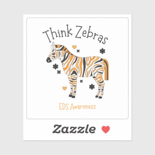 Ehlers Danlos Syndroom Bewustzijn Zebra Sticker (Vel)