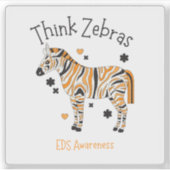 Ehlers Danlos Syndroom Bewustzijn Zebra Sticker (Voorkant)