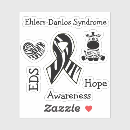 Ehlers-Danlos-syndroom EDS Bewustzijn Hoop Sticker (Vel)