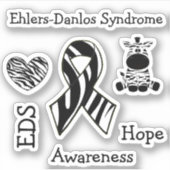Ehlers-Danlos-syndroom EDS Bewustzijn Hoop Sticker (Voorkant)