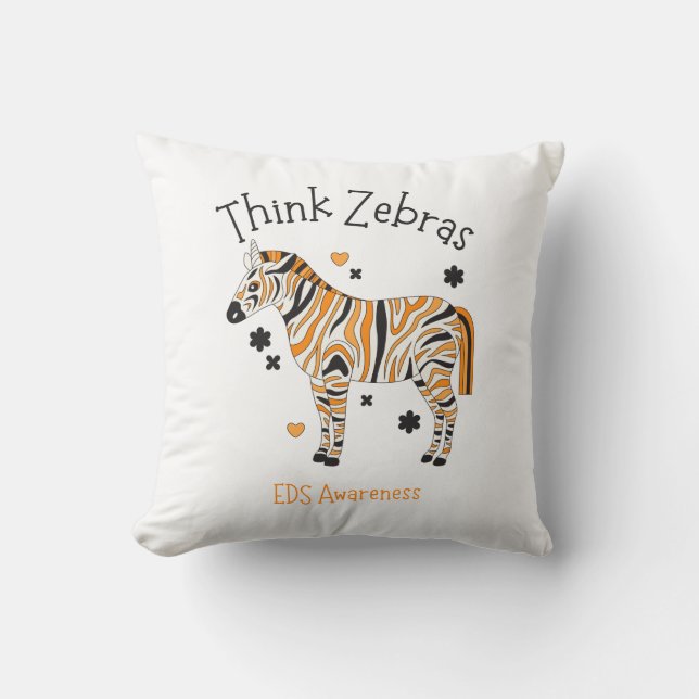 Ehlers Danlos Syndroom Knuffel Zebra Kussen (Voorkant)