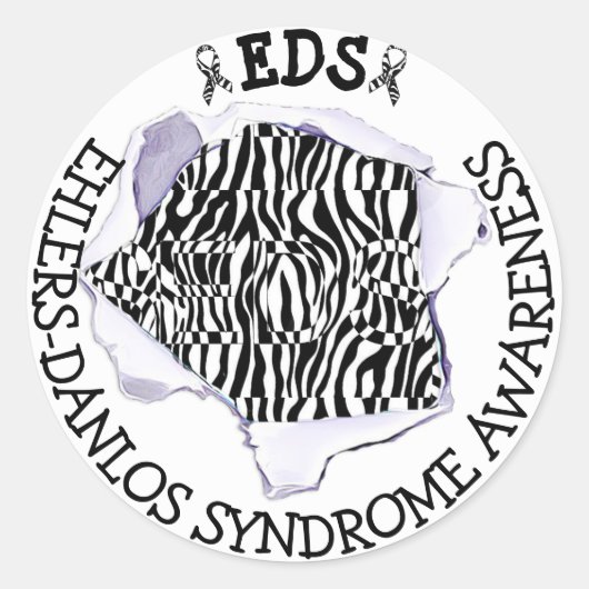 Ehlers-Danlos-syndroom Zebra-Sticker Ronde Sticker (Voorkant)