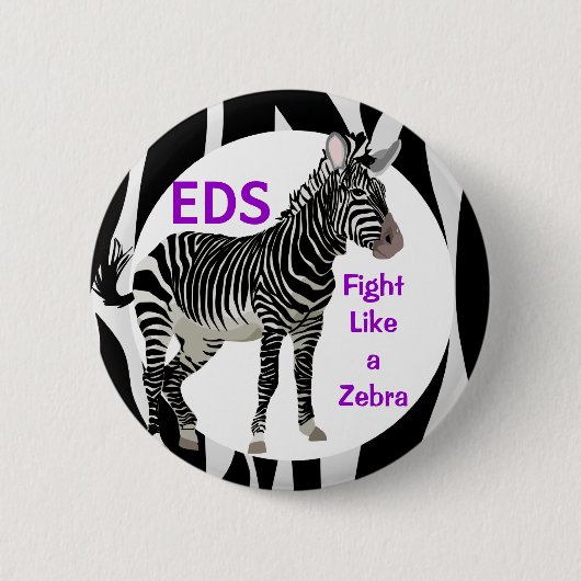 Ehlers-Danlos vechten als een Zebra EDS-bewustzijn Ronde Button 5,7 Cm (Voorkant)