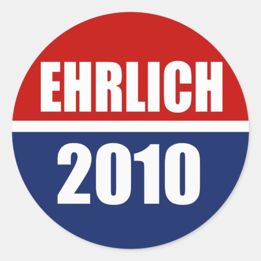 EHRLICH 2010 RONDE STICKER (Voorkant)