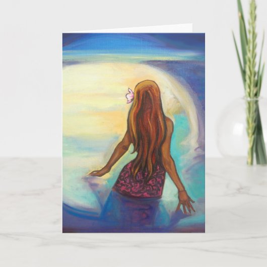 "Ehu Girl" Schilderij op Wenskaart Kaart (Voorkant)