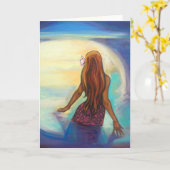 "Ehu Girl" Schilderij op Wenskaart Kaart (Gele Bloem)