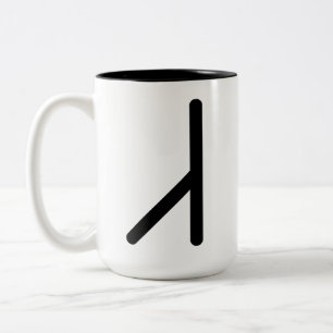 EHWAZ Noordse rune (Paard, Partnerschap, Beweging) Tweekleurige Koffiemok