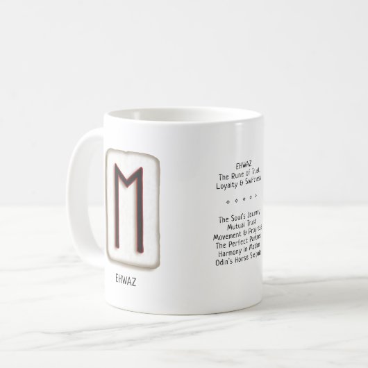 Ehwaz RuneStone Mok (Voorkant links)