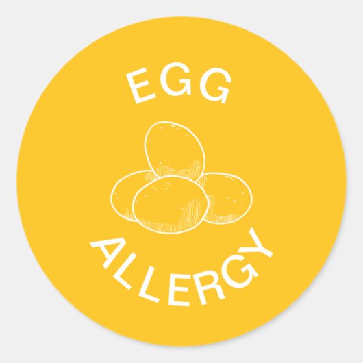 Ei-allergie Waarschuwing Ronde Sticker (Voorkant)