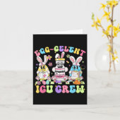 Ei-celent ICU Crew Nurse Retro Groovy Bunny Easter Kaart (Gele Bloem)