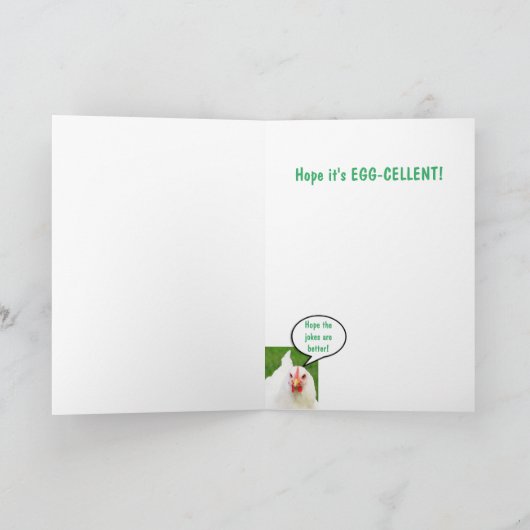 Ei-cellente kippenhanen grap verjaardag kaart (Binnen)