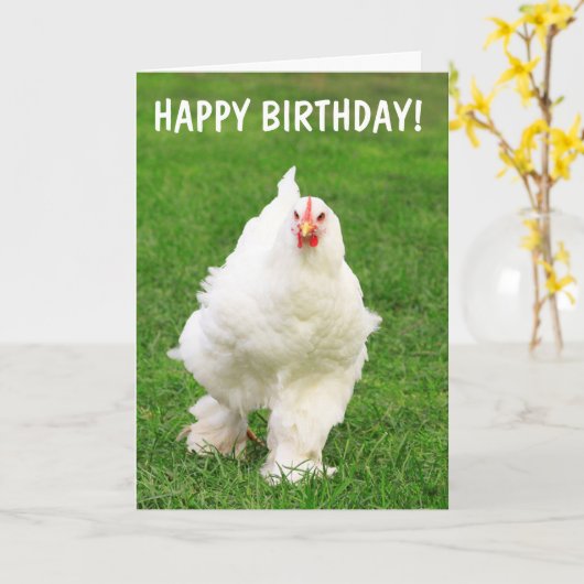 Ei-cellente kippenhanen grap verjaardag kaart (Gele Bloem)