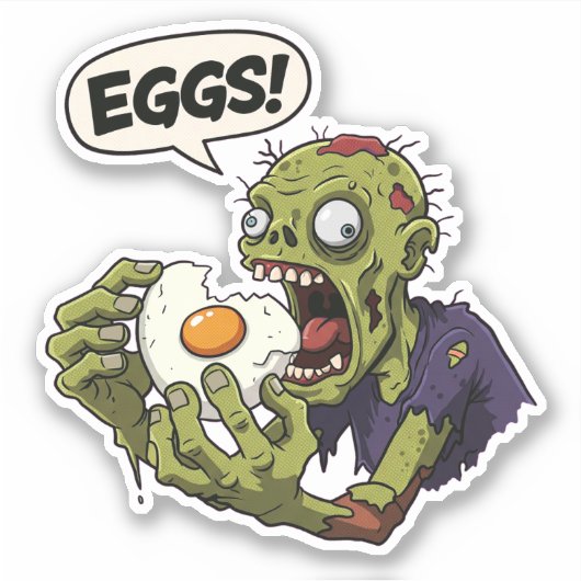 Ei Eten Zombie Sticker (Voorkant)