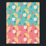 Ei Gebakken Ontbijt Croissant Vintage Pop Art Poster<br><div class="desc">Kunstprint voor Keuken met Eieren en Croissant</div>