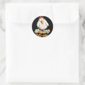 Ei-geniaal grappig Pasen kip ontwerp _1 Ronde Sticker (Tas)