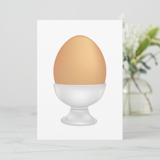 Ei in een beker-voedseluitnodiging kaart (Staand voorkant)