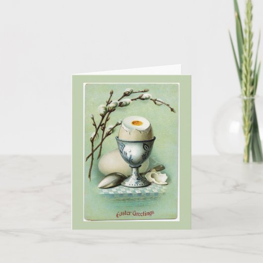 Ei In Een Cup Paasbriefje Kaart (Voorkant)